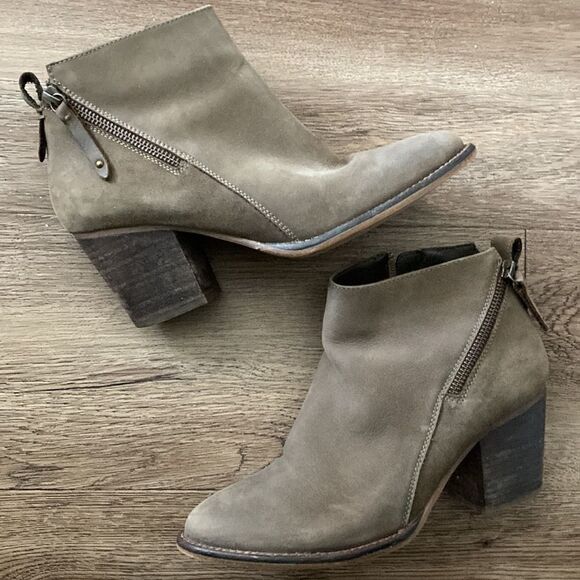 Blondo Leather Gray Boots Sz 8.5 - Picture 1 of 8